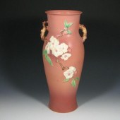 Roseville Apple Blossom floor vase in