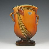 Roseville Pine Cone vase with original