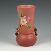 Roseville Apple Blossom vase in pink.