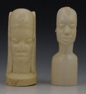 2 PIECE AFRICAN CARVED IVORY FIGURES: