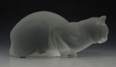 LALIQUE CRYSTAL CHAT CHOUCHE CROUCHING