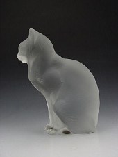 LALIQUE CRYSTAL CHAT ASSIS SITTING