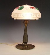 VINTAGE EDWARD MILLER LAMP WITH BLOWN