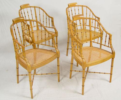 SET OF 4 BAMBOO STYLE ARM CHAIRS b91b0