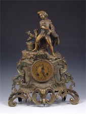JAPY FRERES FRENCH BRONZED FIGURAL CLOCK: