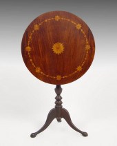 MARQUETRY INLAY TILT TOP TABLE: Round