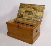 19TH C LOCKING TOOL CHEST WITH BAIL