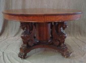 Highly Carved Oak Pedestal Table with