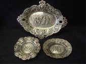 800 Silver. 3 Ornate Reticulated Baskets.