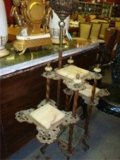 Victorian Onyx and Brass Plant Stand.