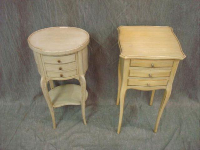 2 Italian White Painted End Tables  bb9d0
