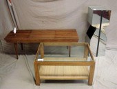 3 Midcentury Pieces. End table, Lighted