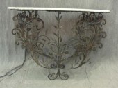 Art Deco Marbletop and Iron Console  bc793