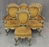 6 Victorian Chairs Painted Gold. With