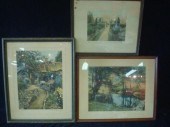 3 Wallace Nutting Prints. Framed behind