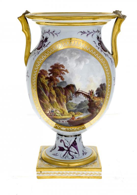 A DERBY VASE 
the volute krater finely