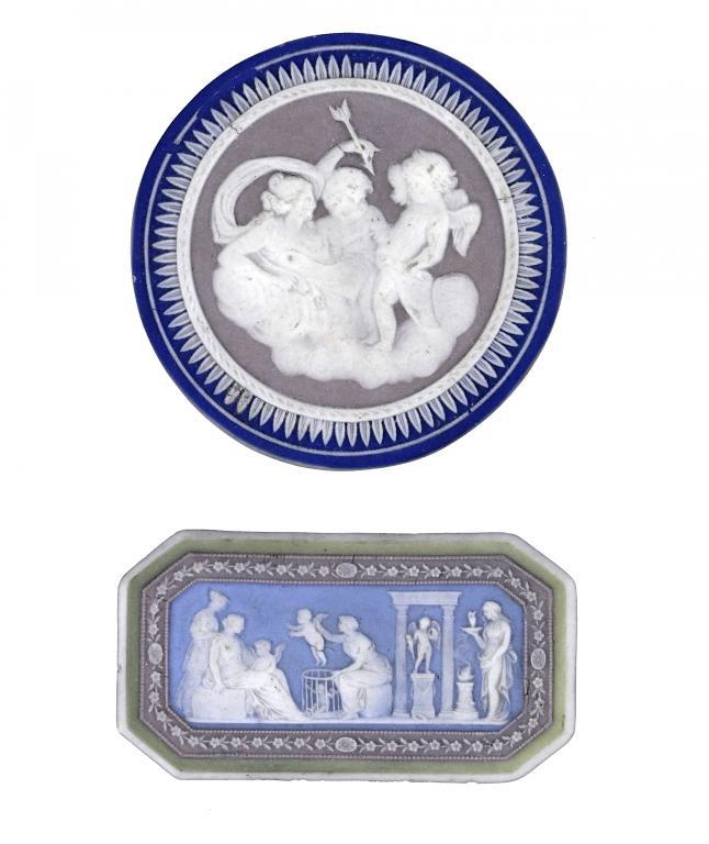TWO WEDGWOOD JASPER WARE PLAQUES the 109631