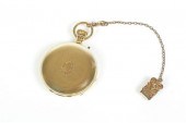 TIFFANY POCKET WATCH AND CHAIN.  American