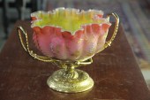 ART GLASS BRIDES BOWL.  England  early