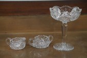 THREE PIECES OF SIGNED CUT GLASS.  American
