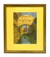 O. Pizio watercolor  matted and framed