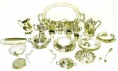 SILVER-PLATE  nineteen pieces: teapot