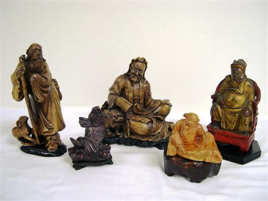 Asian carvings including: a Chinese