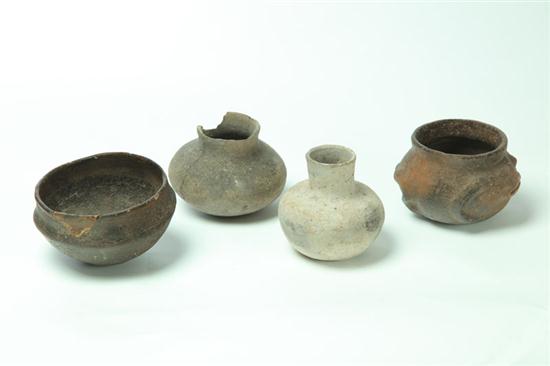 FOUR PREHISTORIC POTTERY VESSELS  10a861