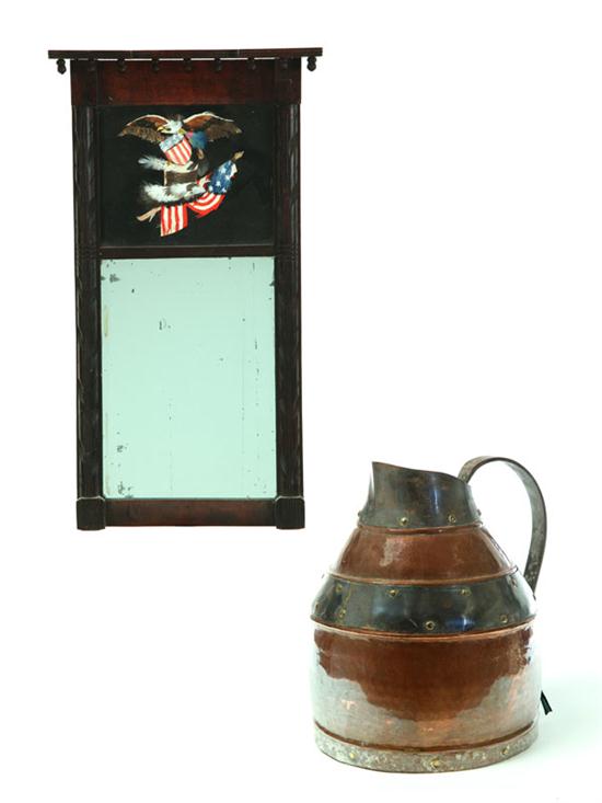 MIRROR AND COPPER PITCHER Nineteenth 20th 10a8eb