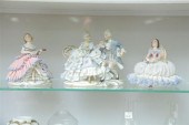 THREE DRESDEN FIGURINES. All with elaborate