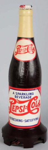 Pepsi-Cola Bottle Radio. 
1940s. Embossed
