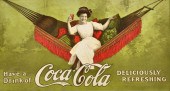 Cardboard Coca-Cola Trolley Sign. 
1912.