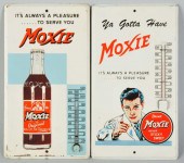Lot of 2: Tin Moxie Thermometers. 
1960s