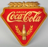Plywood Coca-Cola Sign. 
1930s. Made