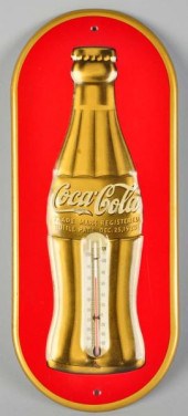 Embossed Tin Coca-Cola Thermometer.