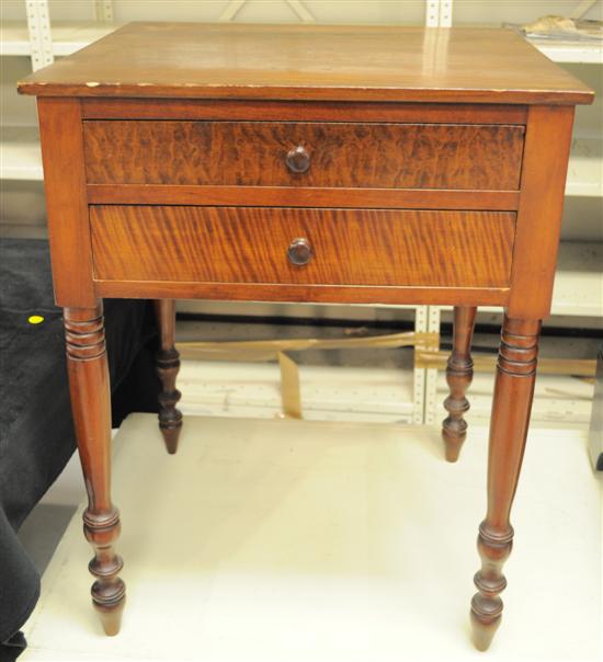 Mahogany Federal two drawer stand  figured