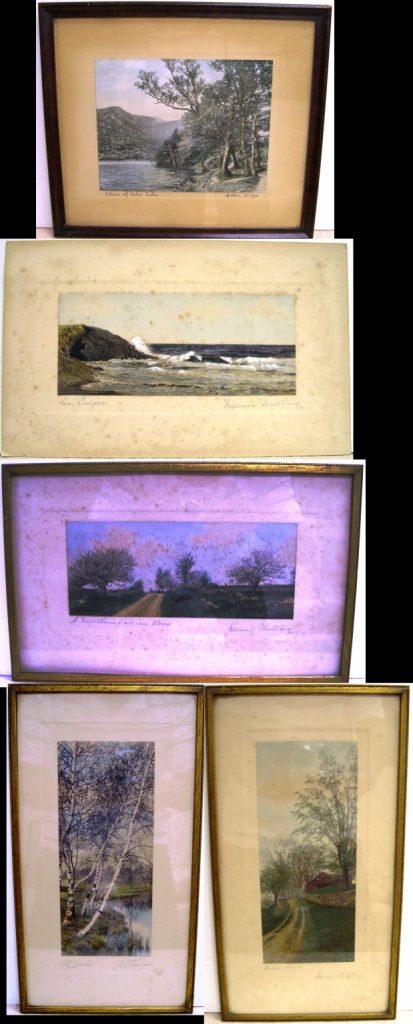 Four Wallace Nutting colored photographs 10ecf0