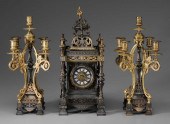 Renaissance Revival Clock and Garniture,