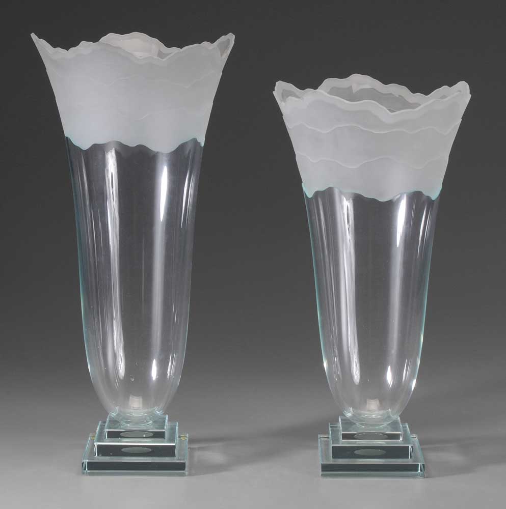 Two Monumental Art Glass Vases 10ee87