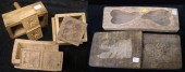 Three flat butter molds  one primitive