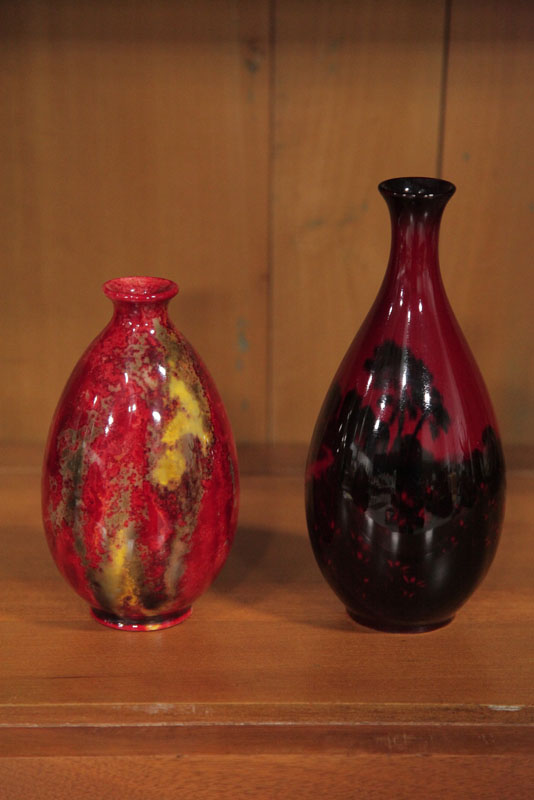 TWO ROYAL DOULTON FLAMBE VASES  1102d2
