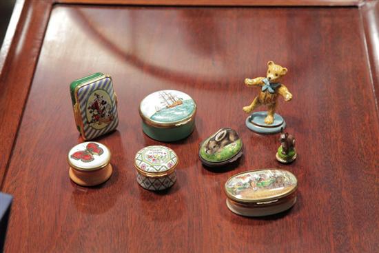 EIGHT PIECES OF ENGLISH HALCYON DAYS ENAMELS.