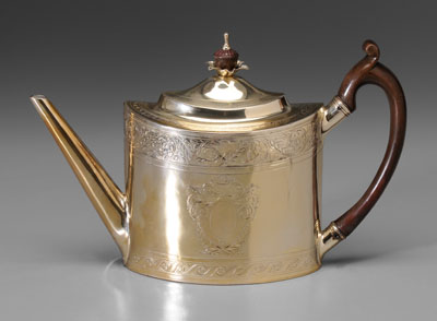 George III Gilt Silver Teapot English  110f86
