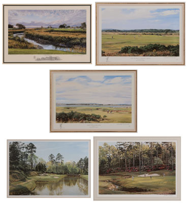Five Golfing Prints late 20th 110fa8