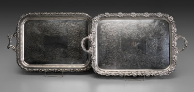 Two Silver Plated Trays English  110fd9