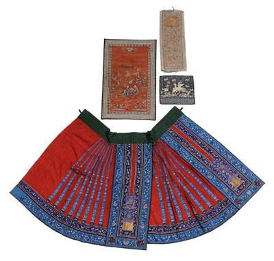Four Silk Textiles Chinese 19th 11116f