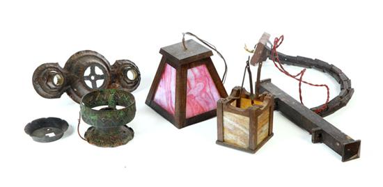 GROUP OF LAMP PARTS.  American  20th century.
