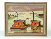 RIVER BARGES BY DR. S. GRUENWALD (AMERICAN