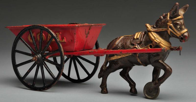 Cast Iron Ives Coal Wagon Donkey Drawn 112c0a
