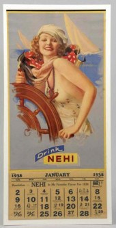 1938 Nehi Calendar By Rolf Armstrong.